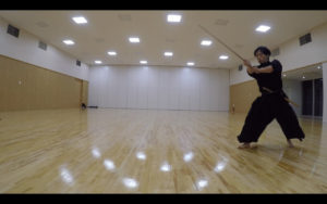 二天一流剣術の型「虎振」2